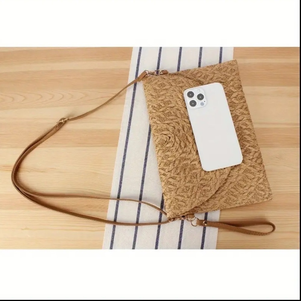 Argyle Woven Paper Envelope Clutch Bag - Picture 7 of 7